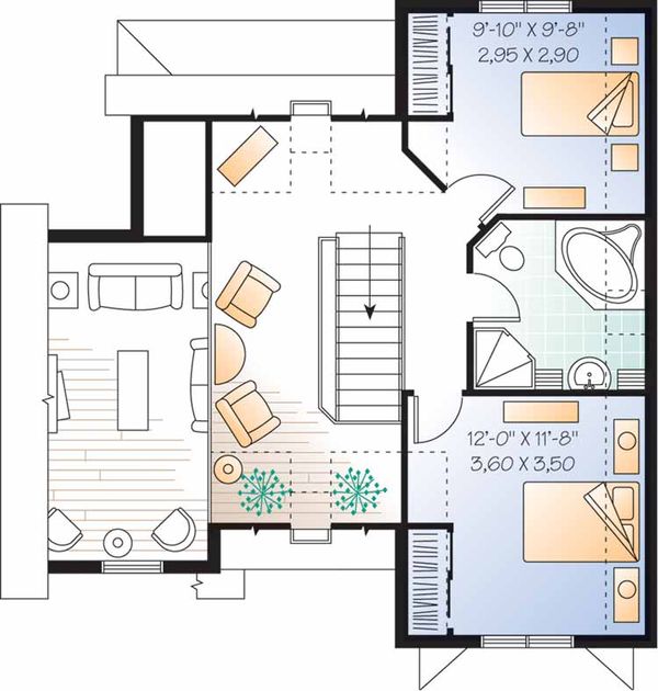 Home Plan - European Floor Plan - Upper Floor Plan #23-2459