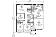 Traditional Style House Plan - 4 Beds 1 Baths 1316 Sq/Ft Plan #25-107 
