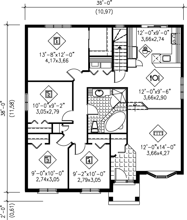 Traditional Floor Plan - Main Floor Plan #25-107