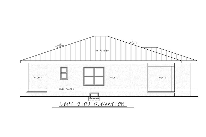 Architectural House Design - Exterior - Other Elevation 1 for Modern House Plan #20-2595 - 3 bed, 2 bath