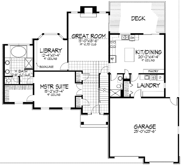 House Plan Design - European Floor Plan - Main Floor Plan #51-766