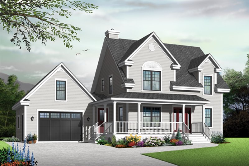 Architectural House Design - Exterior - Front Elevation 3 for Country House Plan #23-2561 - 3 bed, 2.5 bath