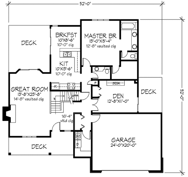 House Blueprint - Prairie Floor Plan - Main Floor Plan #320-1157