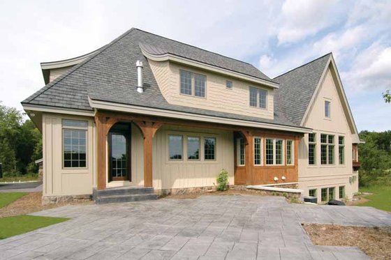 Exterior - Rear Elevation 1 for European House Plan #928-28 - 4 bed, 4.5 bath
