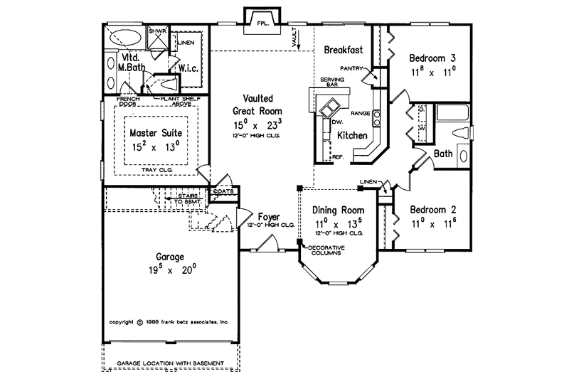 Home Plan - Floor Plan - Main Floor for European House Plan #927-378 - 3 bed, 2 bath