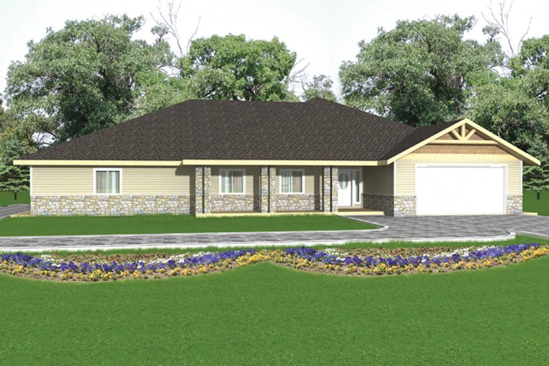 Home Plan - Ranch Exterior - Front Elevation Plan #117-852