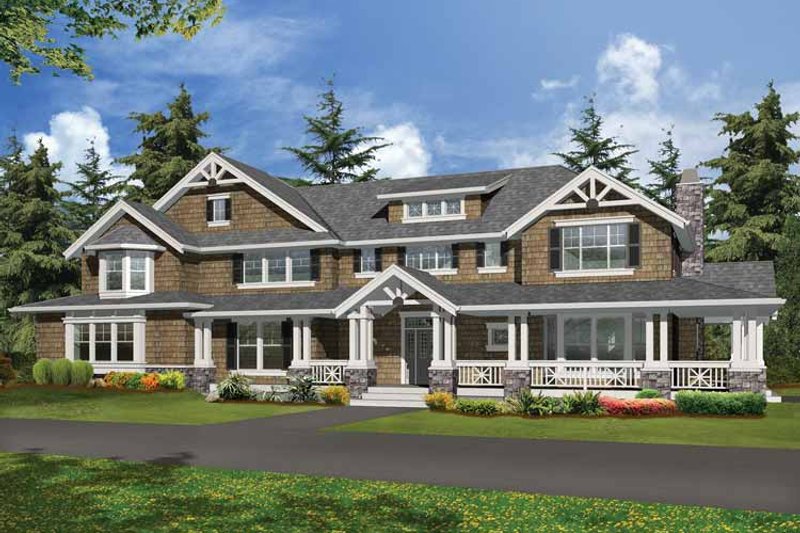 Dream House Plan - Exterior - Front Elevation 3 for Craftsman House Plan #132-335 - 4 bed, 3.5 bath
