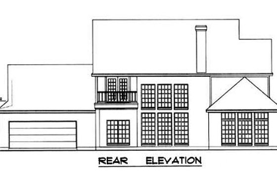 Exterior - Rear Elevation for Country House Plan #40-225 - 4 bed, 3 bath