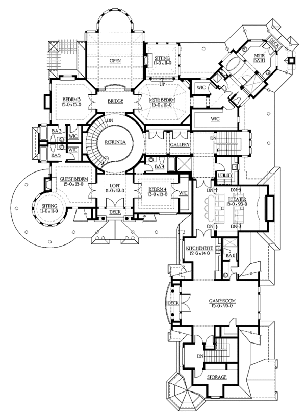 Dream House Plan - Craftsman Floor Plan - Upper Floor Plan #132-353