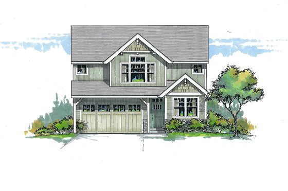 Exterior - Front Elevation for Craftsman House Plan #53-469 - 3 bed, 2.5 bath
