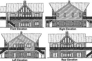 Exterior - Rear Elevation for Contemporary House Plan #115-154 - 4 bed, 4.5 bath