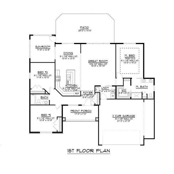 House Blueprint - Ranch Floor Plan - Main Floor Plan #1064-112