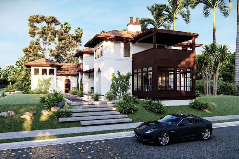 Home Plan - Exterior - Other Elevation 1 for Mediterranean House Plan #455-555 - 4 bed, 3.5 bath