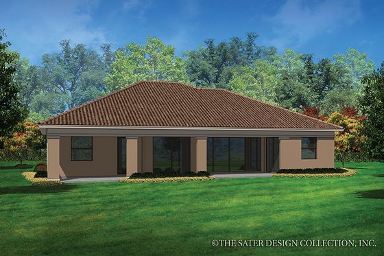 Exterior - Rear Elevation for Mediterranean House Plan #930-453 - 3 bed, 2 bath