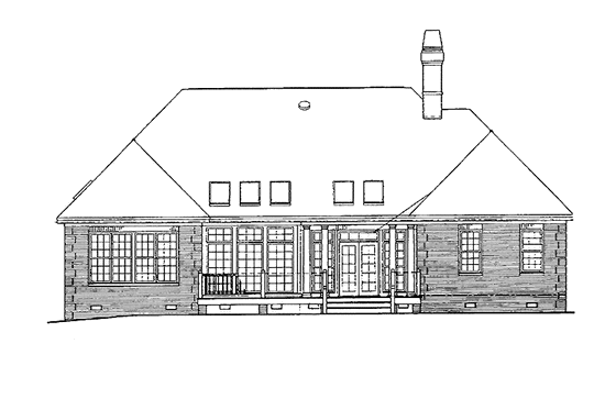 Exterior - Rear Elevation for Traditional House Plan #929-177 - 4 bed, 2.5 bath
