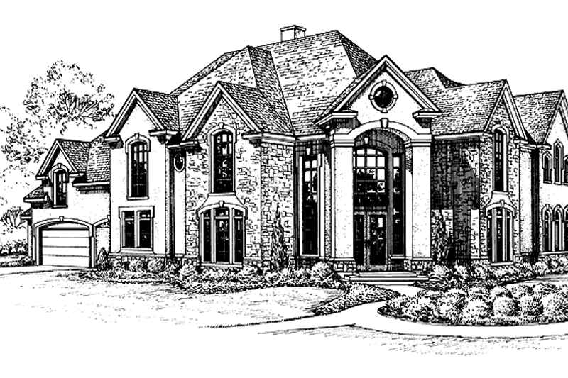 Home Plan - Exterior - Front Elevation 3 for Mediterranean House Plan #1021-6 - 4 bed, 3 bath