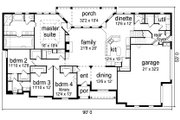 European Style House Plan - 4 Beds 2.5 Baths 3364 Sq/Ft Plan #84-619 