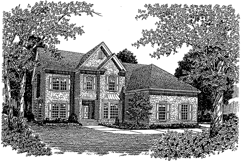 Architectural House Design - Exterior - Front Elevation 3 for Colonial House Plan #453-270 - 4 bed, 3.5 bath