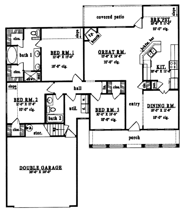 Dream House Plan - Country Floor Plan - Main Floor Plan #42-438