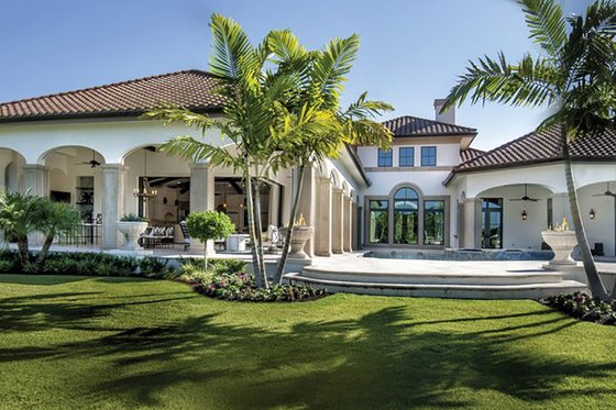 Exterior - Rear Elevation for European House Plan #930-510 - 4 bed, 4.5 bath