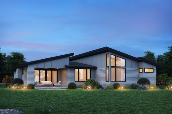 Exterior - Rear Elevation for Contemporary House Plan #48-1181 - 3 bed, 3 bath