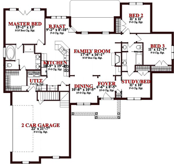 Traditional Floor Plan - Main Floor Plan #63-357