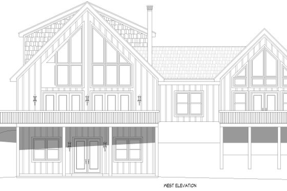 Exterior - Rear Elevation for Southern House Plan #932-797 - 4 bed, 3.5 bath