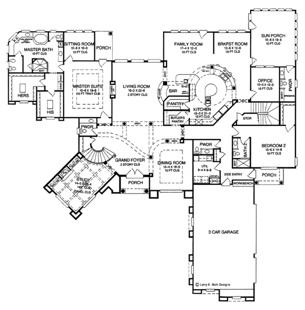 Dream House Plan - Mediterranean Floor Plan - Main Floor Plan #952-270