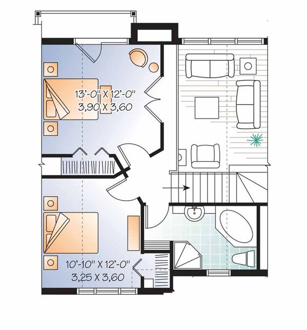 Home Plan - European Floor Plan - Upper Floor Plan #23-2491