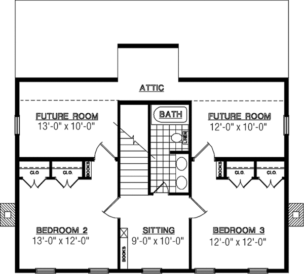 Home Plan - Colonial Floor Plan - Upper Floor Plan #45-444