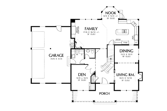 Floor Plan - Main Floor for Victorian House Plan #48-800 - 4 bed, 2.5 bath