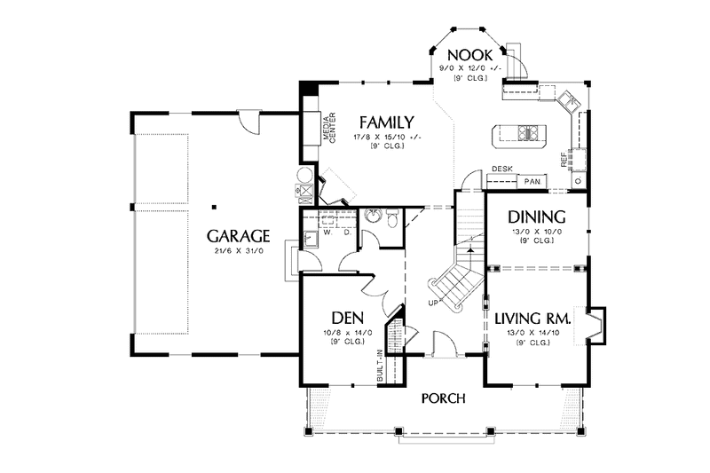Architectural House Design - Floor Plan - Main Floor for Victorian House Plan #48-800 - 4 bed, 2.5 bath
