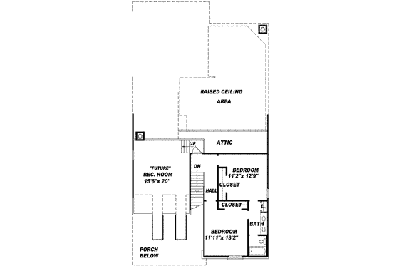 Floor Plan - Upper Floor for Colonial House Plan #81-559 - 3 bed, 2.5 bath