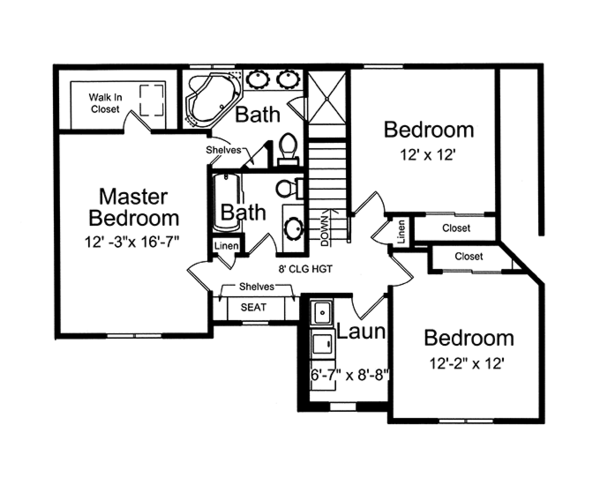 Home Plan - Country Floor Plan - Upper Floor Plan #46-845
