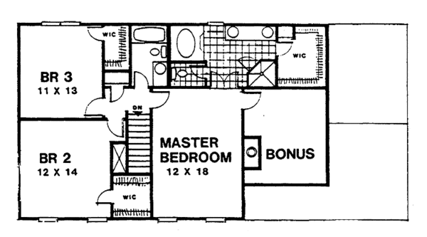 House Plan Design - Colonial Floor Plan - Upper Floor Plan #30-289