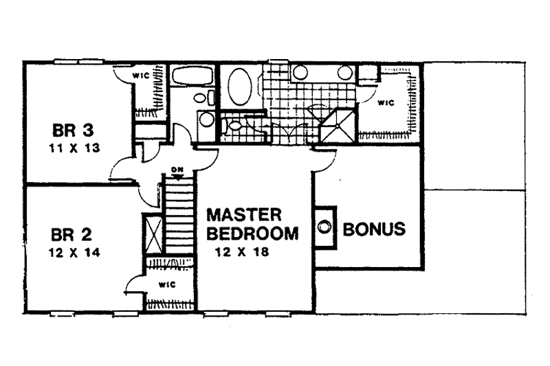 Home Plan - Floor Plan - Upper Floor for Colonial House Plan #30-289 - 3 bed, 2.5 bath