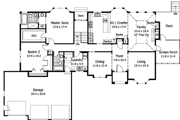 Home Plan - Tudor Floor Plan - Main Floor Plan #51-959