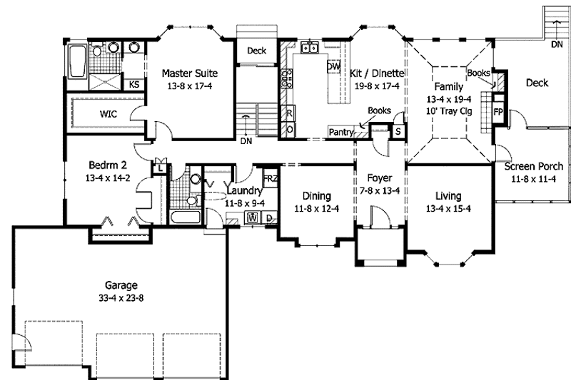 Dream House Plan - Floor Plan - Main Floor for Tudor House Plan #51-959 - 4 bed, 3 bath