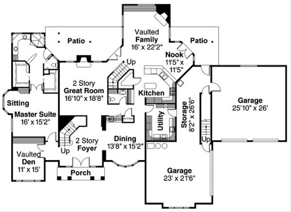 Dream House Plan - European Floor Plan - Main Floor Plan #124-319