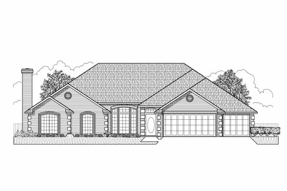 Exterior - Front Elevation for Traditional House Plan #65-180 - 4 bed, 3 bath