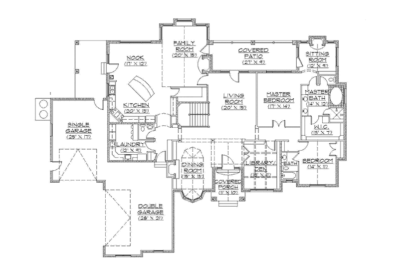 Home Plan - Floor Plan - Main Floor for Traditional House Plan #945-115 - 2 bed, 2.5 bath