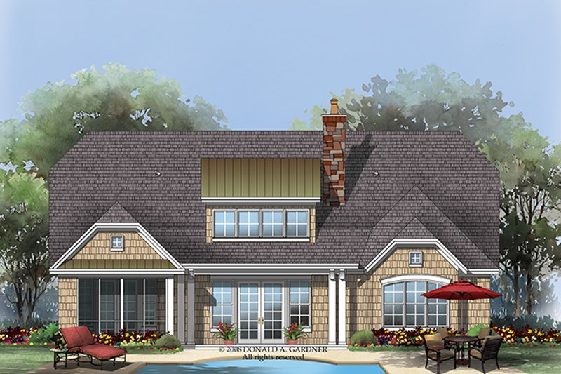 Dream House Plan - Exterior - Rear Elevation 1 for European House Plan #929-922 - 3 bed, 3.5 bath