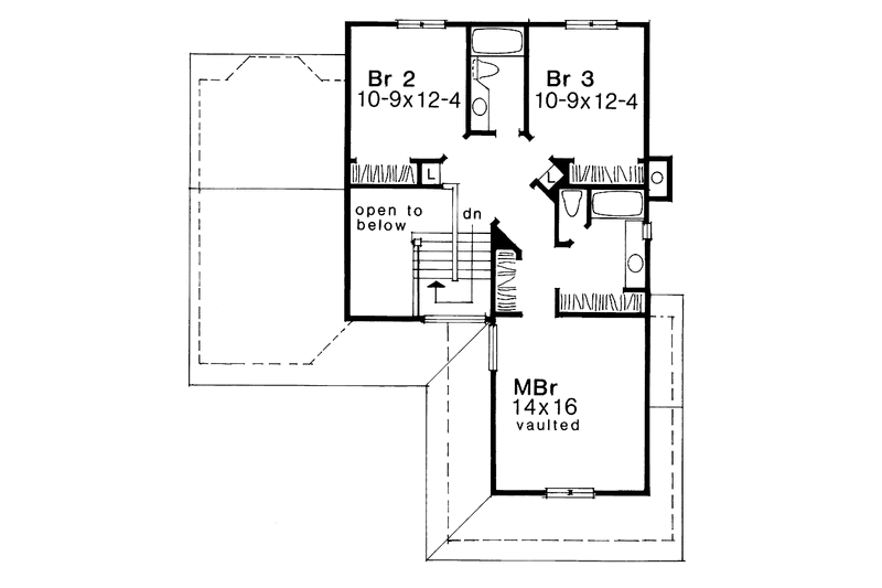 House Blueprint - Floor Plan - Upper Floor for Traditional House Plan #320-1504 - 3 bed, 2.5 bath