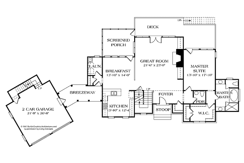 Architectural House Design - Floor Plan - Main Floor for Country House Plan #453-227 - 5 bed, 5.5 bath