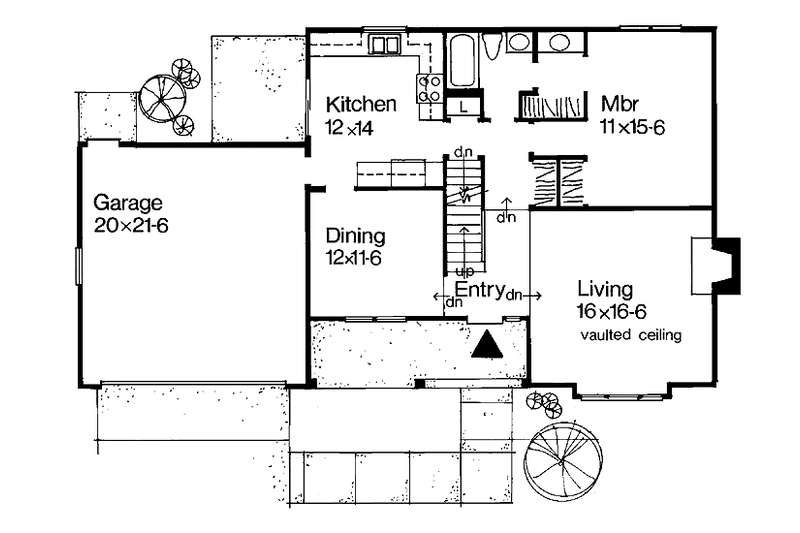 Home Plan - Floor Plan - Main Floor for Country House Plan #320-658 - 3 bed, 2 bath