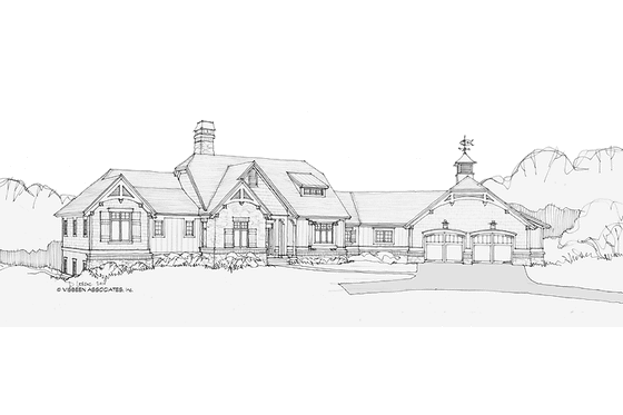 Exterior - Front Elevation 3 for Craftsman House Plan #928-227 - 4 bed, 3.5 bath
