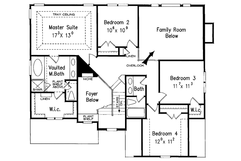 Home Plan - Floor Plan - Upper Floor for Colonial House Plan #927-649 - 4 bed, 2.5 bath