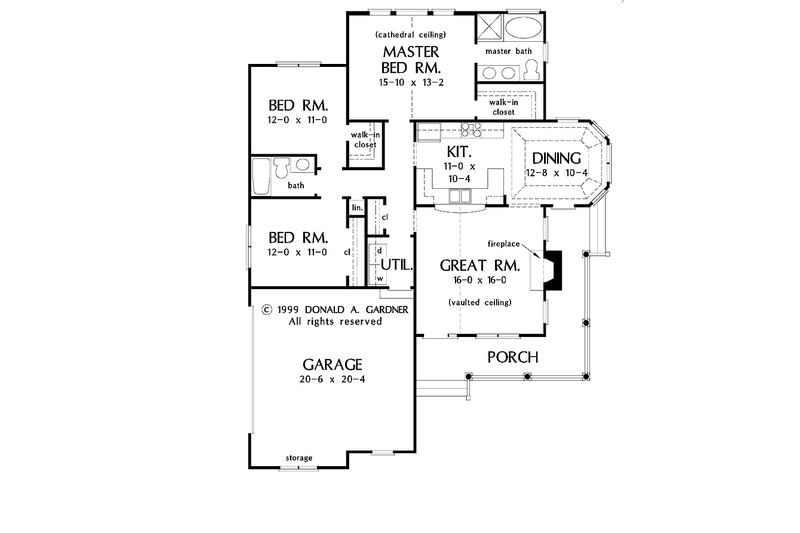 Dream House Plan - Floor Plan - Main Floor for Country House Plan #929-510 - 3 bed, 2 bath