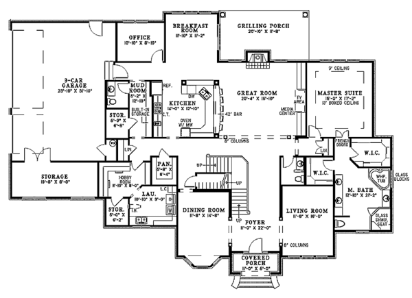Dream House Plan - Traditional Floor Plan - Main Floor Plan #17-2675