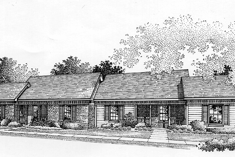 Home Plan - Exterior - Front Elevation 3 for Traditional House Plan #45-394 - 4 bed, 2 bath